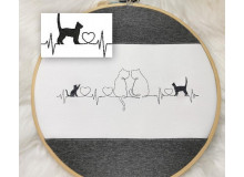 Stickdatei - Herzlinie Katze Silhouette 1
